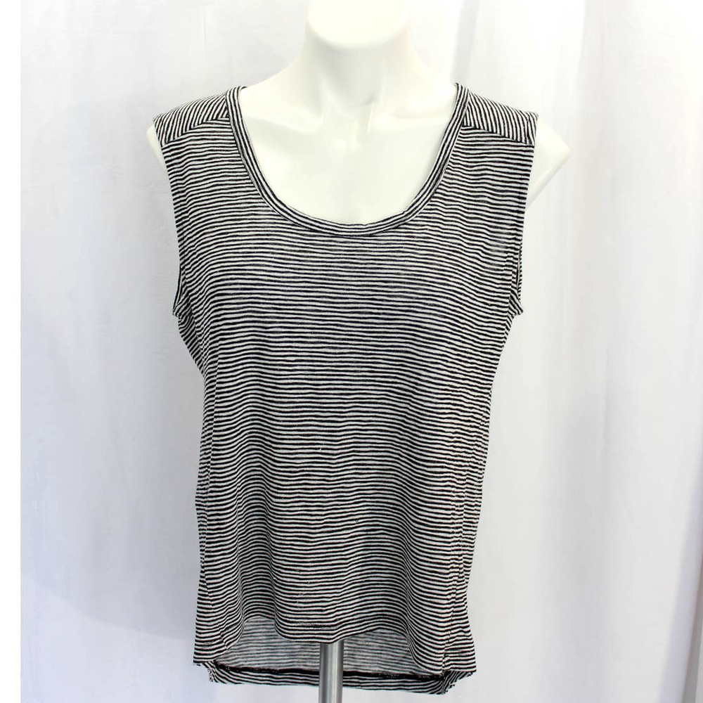Athleta Thin Striped Sleeveless Hi Low Tank Top